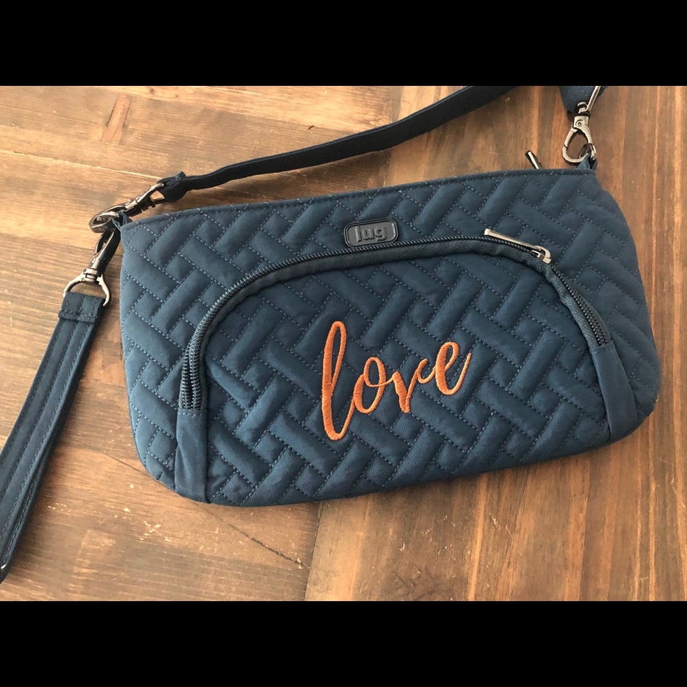 Nearly NEW - Lug flyer crossbody purse- blue